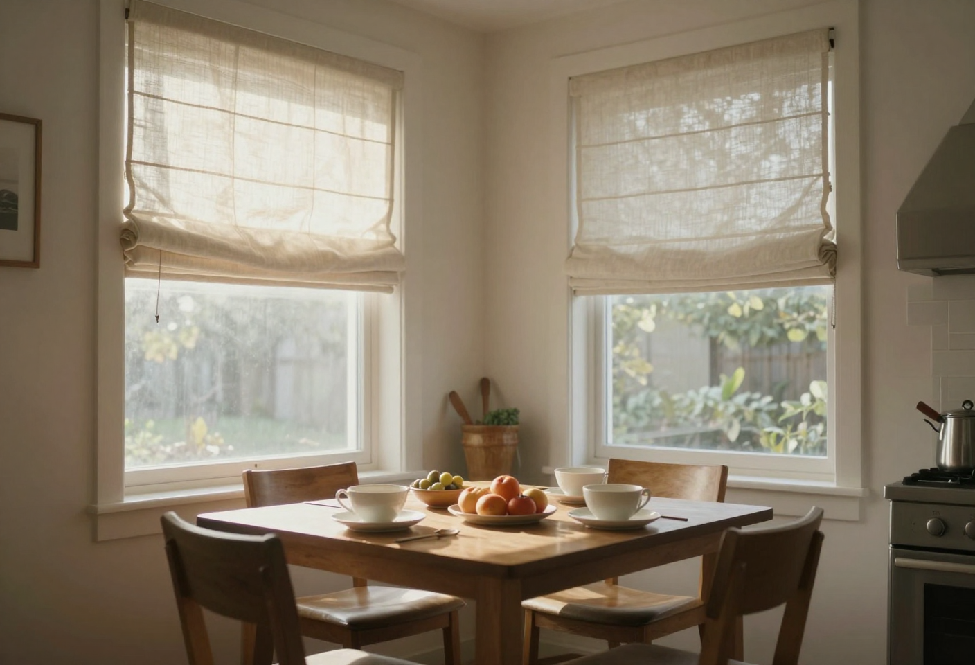 Room scene — Flat Roman Shade styled in a full space