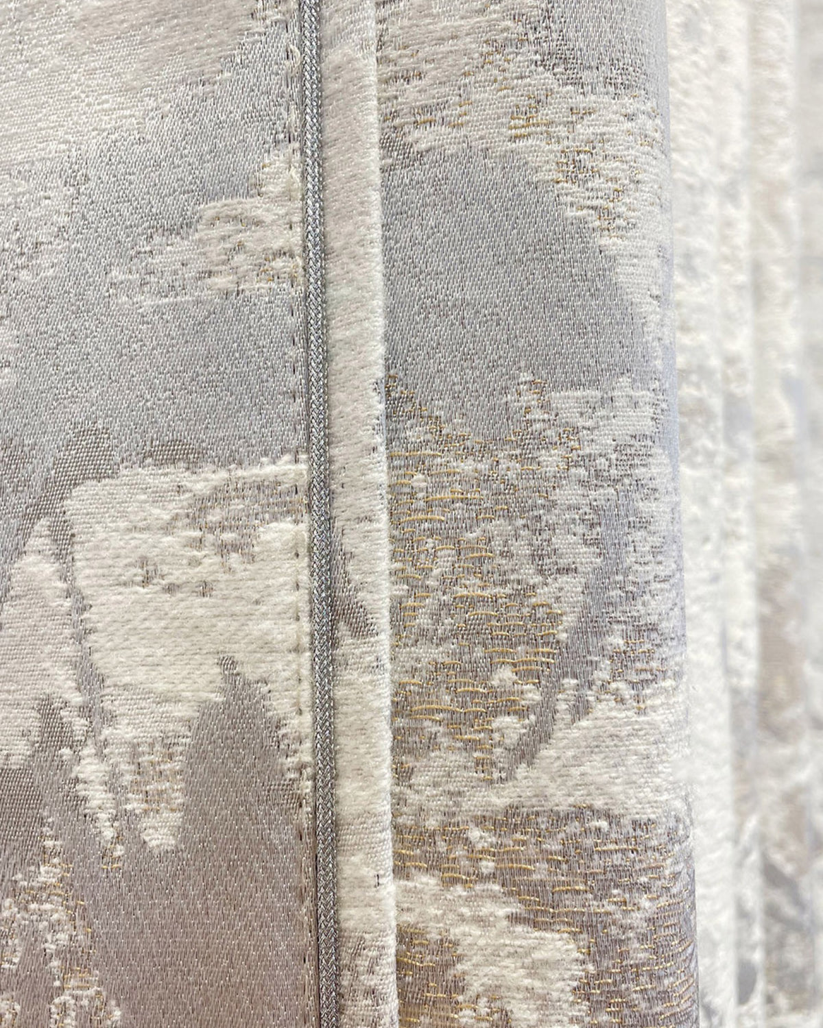 Drifting Cloud — Gray · Custom linens & naturals drapery · All Shades Studio