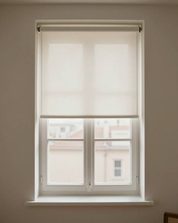 Eclipse Roller — White colorway, full window scene