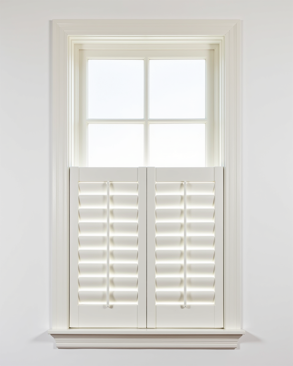 Cafe style plantation shutter flat product view
