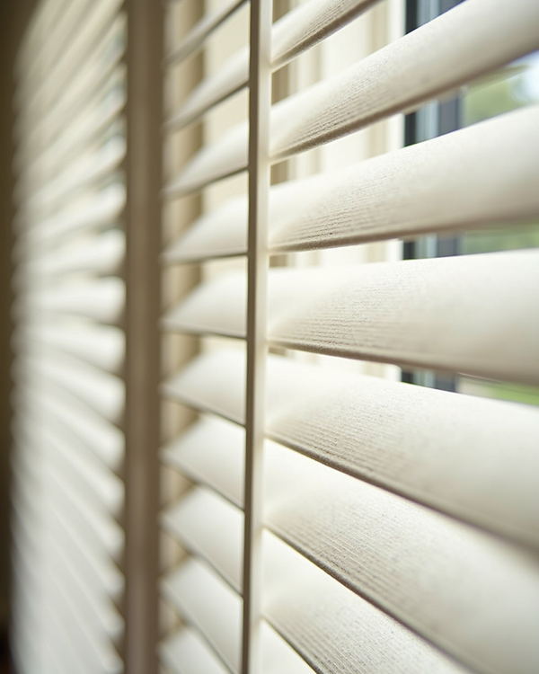 Plantation shutter louver detail closeup