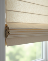 Pleated roman shade fabric detail closeup