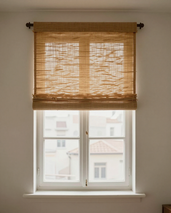 Reed Grass — Caramel colorway, full window scene