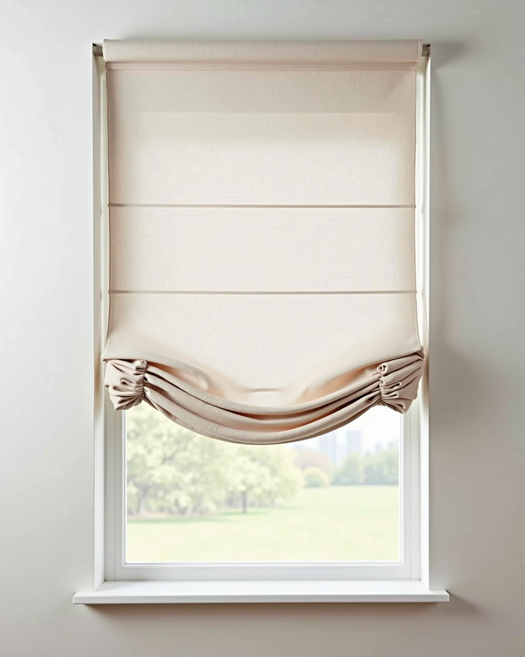 Relaxed roman shade flat product view