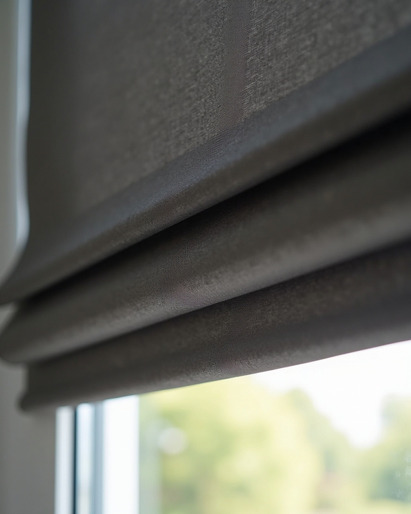Blackout roller shade fabric detail closeup