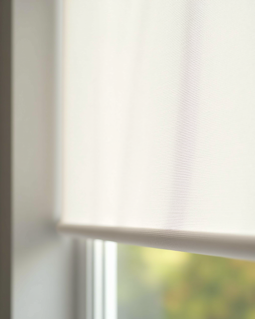Sheer roller shade fabric detail closeup