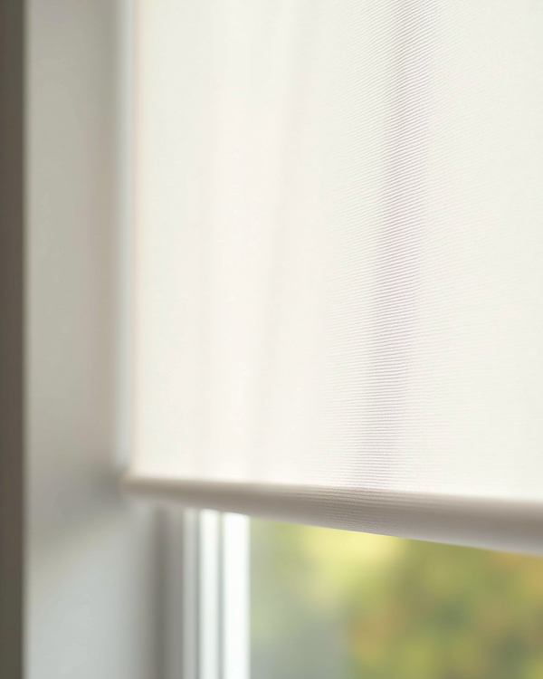 Sheer roller shade fabric detail closeup
