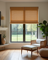 Matchstick woven wood shade in beach house